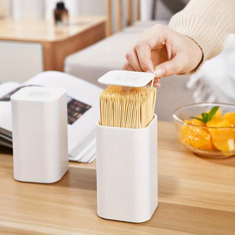 Pop Display Shelf - 1個入り自動ポップアップ式プラスチック製つまようじホルダーディスペンサー、家庭用キッチンオフィス用収納ボックス