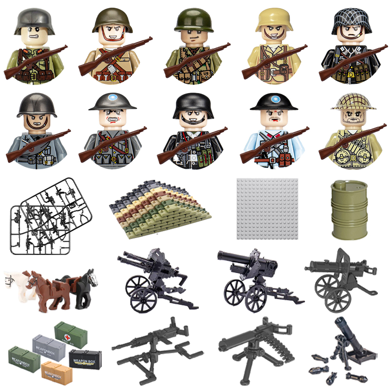 24 ピース/バッチ WW2 軍事キャラクター WW2 陸軍 - Lego Minifigure Holder のレビューと価格